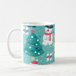 サンタクロースクリスマスヴィンテージパターン コーヒーマグカップ