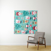 サンタクロースクリスマスヴィンテージパターン タペストリー (インサイチュ(横))