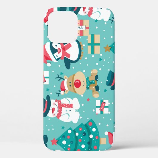 サンタクロースクリスマスヴィンテージパターン Case-Mate iPhoneケース (裏面)