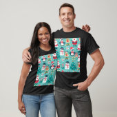 サンタクロースクリスマスヴィンテージパターン Tシャツ (ユニセックス)