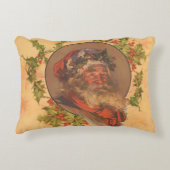 サンタクロースクリスマスヴィンテージポートレート アクセントクッション (正面)