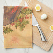 サンタクロースクリスマスヴィンテージポートレート キッチンタオル (四つ折り)