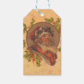 サンタクロースクリスマスヴィンテージポートレート ギフトタグ (正面)