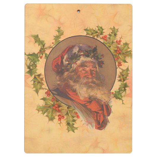 サンタクロースクリスマスヴィンテージポートレート クリップボード (裏面)