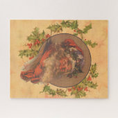 サンタクロースクリスマスヴィンテージポートレート ジグソーパズル (横)