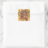 サンタクロースクリスマスヴィンテージポートレート スクエアシール (バッグ)