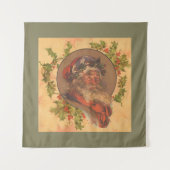 サンタクロースクリスマスヴィンテージポートレート タペストリー (正面)