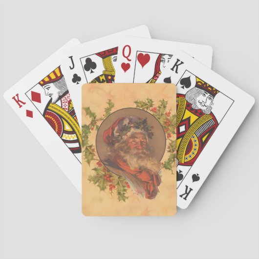 サンタクロースクリスマスヴィンテージポートレート トランプ (裏面)