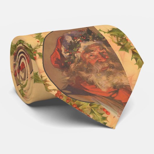 サンタクロースクリスマスヴィンテージポートレート ネクタイ (ロール)
