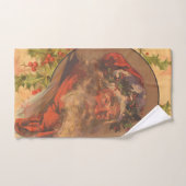 サンタクロースクリスマスヴィンテージポートレート バスタオルセット (ハンドタオル)