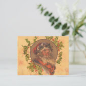 サンタクロースクリスマスヴィンテージポートレート ポストカード (スタンド正面)