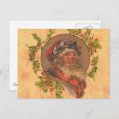 サンタクロースクリスマスヴィンテージポートレート ポストカード (正面/裏面)