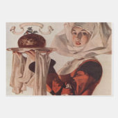 サンタクロースクリスマスヴィンテージポートレート ラッピングペーパーシート (正面2)