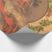 サンタクロースクリスマスヴィンテージポートレート ラッピングペーパー (角)