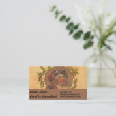 サンタクロースクリスマスヴィンテージポートレート 名刺 (スタンド正面)