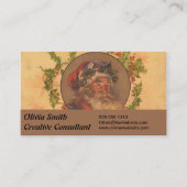 サンタクロースクリスマスヴィンテージポートレート 名刺 (正面)