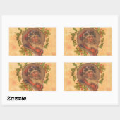 サンタクロースクリスマスヴィンテージポートレート 長方形シール (シート)