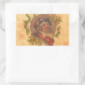 サンタクロースクリスマスヴィンテージポートレート 長方形シール (バッグ)