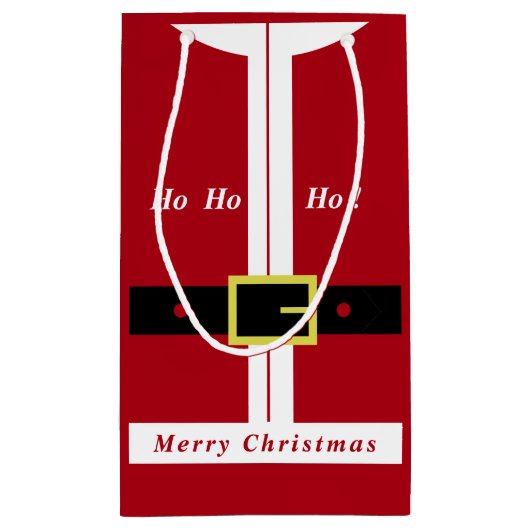 サンタクロースクリスマス抱き枕おもしろい- スモールペーパーバッグ (裏面)