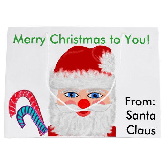 サンタクロースクリスマス抱き枕 ラージペーパーバッグ (正面)