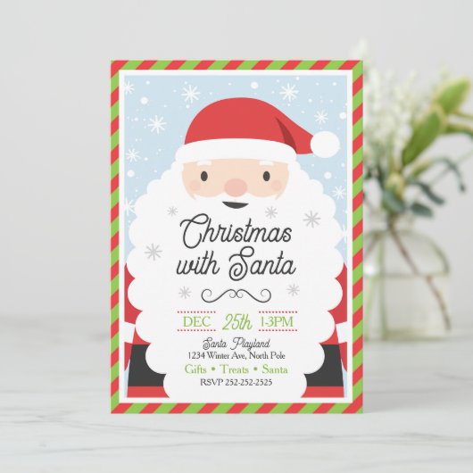 サンタクロースクリスマス招待状 子供へ 招待状 (スタンド正面)
