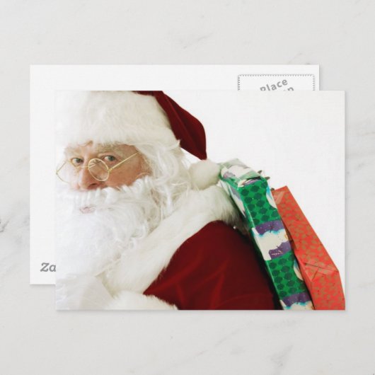 サンタクロースグリーティングカード、はがき、シール シーズンポストカード (正面/裏面)