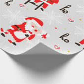 サンタクロースグレークリスマス ラッピングペーパー (角)