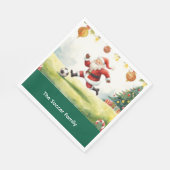サンタクロースサッカークリスマスパーティー スタンダードランチョンナプキン (角)