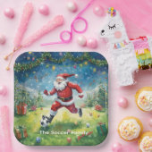 サンタクロースサッカークリスマスパーティー ペーパープレート (パーティー)