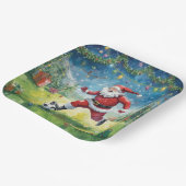 サンタクロースサッカークリスマスパーティー ペーパープレート (傾斜あり)