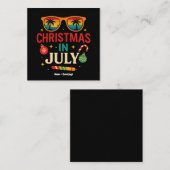 サンタクロースサングラスビーチクリスマス7月 スクエア名刺 (正面/裏面)