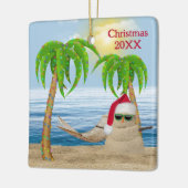 サンタクロースサンドマンオントロピカルビーチ セラミックオーナメント (左)