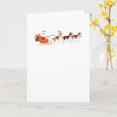 サンタクロースサンベルナール峠犬のトナカイのクリスマス カード (黄色い花)