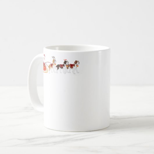 サンタクロースサンベルナール峠犬のトナカイのクリスマス コーヒーマグカップ (正面左)