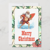 サンタクロースサーファーマンガイラストレーション シーズンカード (正面)