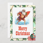 サンタクロースサーファーマンガイラストレーション シーズンカード (正面/裏面)