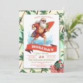 サンタクロースサーファーマンガイラストレーション 招待状 (スタンド正面)