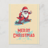 サンタクローススケーターマンガイラストレーション ポストカード (正面)