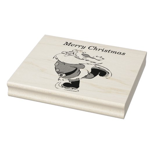 サンタクローススケートで滑る4x5ラバースタンプ ラバースタンプ (スタンプ)