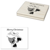 サンタクローススケートで滑る4x5ラバースタンプ ラバースタンプ (押印)