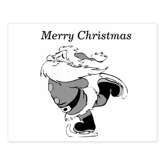 サンタクローススケートで滑る4x5ラバースタンプ ラバースタンプ (インプリント)