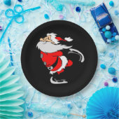 サンタクローススケートで滑る ペーパープレート (パーティー)