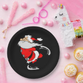 サンタクローススケートで滑る ペーパープレート (パーティー)