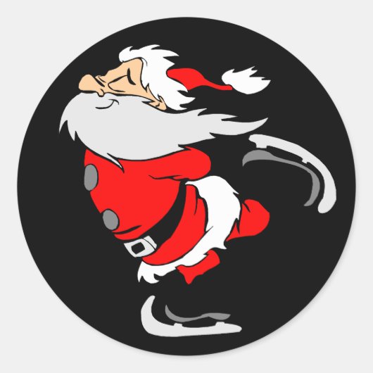 サンタクローススケートで滑る ラウンドシール (正面)