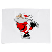 サンタクローススケートで滑る ラージペーパーバッグ (正面)