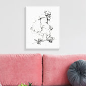 サンタクローススケートボードとプレゼント キャンバスプリント (インサイチュ (リビング))