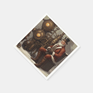 サンタクローススチームパンククリスマスデザイン スタンダードカクテルナプキン