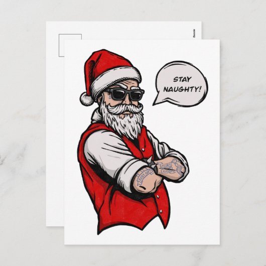 サンタクロースステイいけなスおもしろいクリスマス シーズンポストカード (正面/裏面)