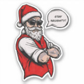 サンタクロースステイいけなスおもしろいクリスマス シール (正面)