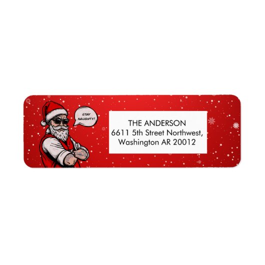サンタクロースステイいけなスおもしろいクリスマス ラベル (正面)